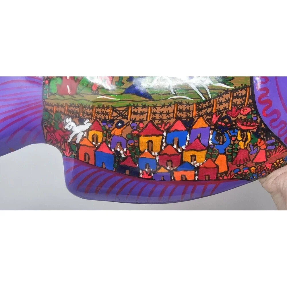 Talavera Mexican Pottery Fish Folk Art Hand Painted Wall Hanging 11.5